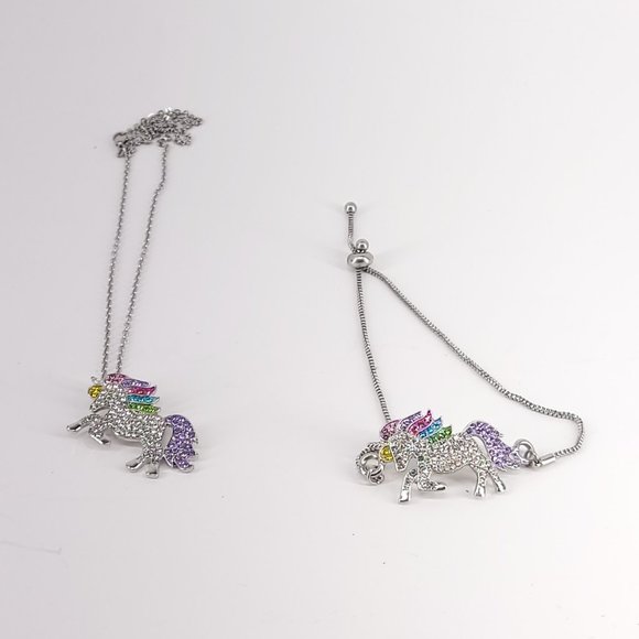 Unicorn Necklace and Bracelet - Picture 1 of 6